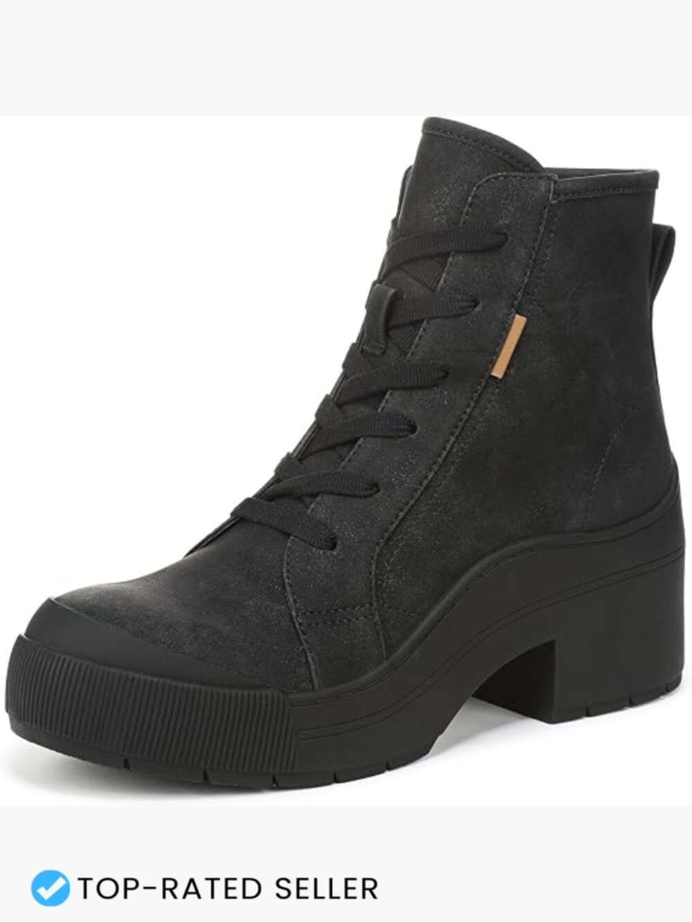 Lace Up Ankle Boots Chunky Platform Block Heel Faux Leather Fall Shoes Zip